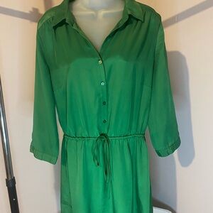 Green Button-Up Formal Shirt